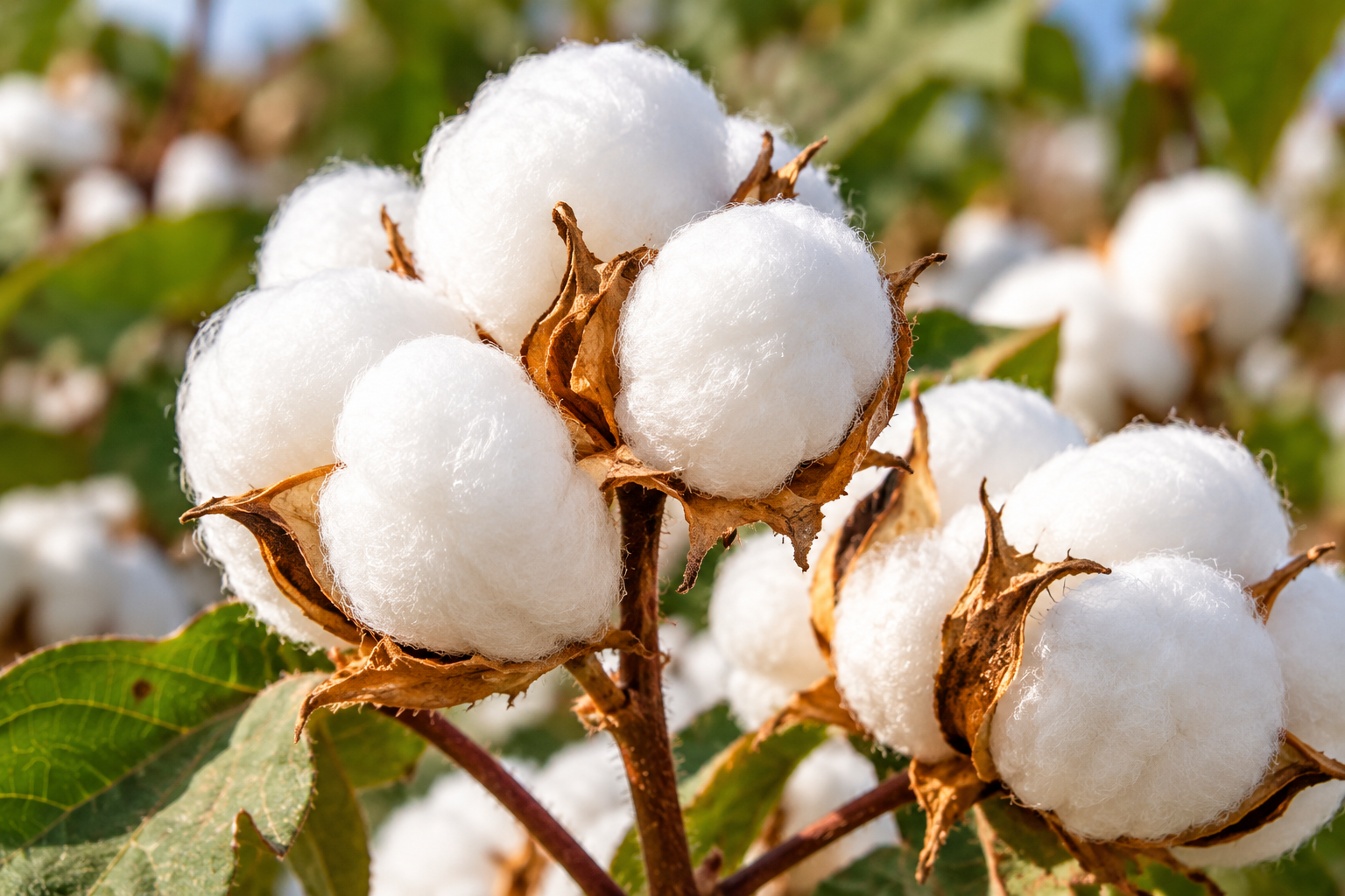 Raw cotton bolls - Pure. Natural. Local.