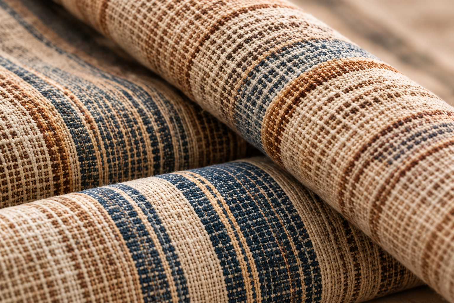 Premium handloom cotton fabric weave texture